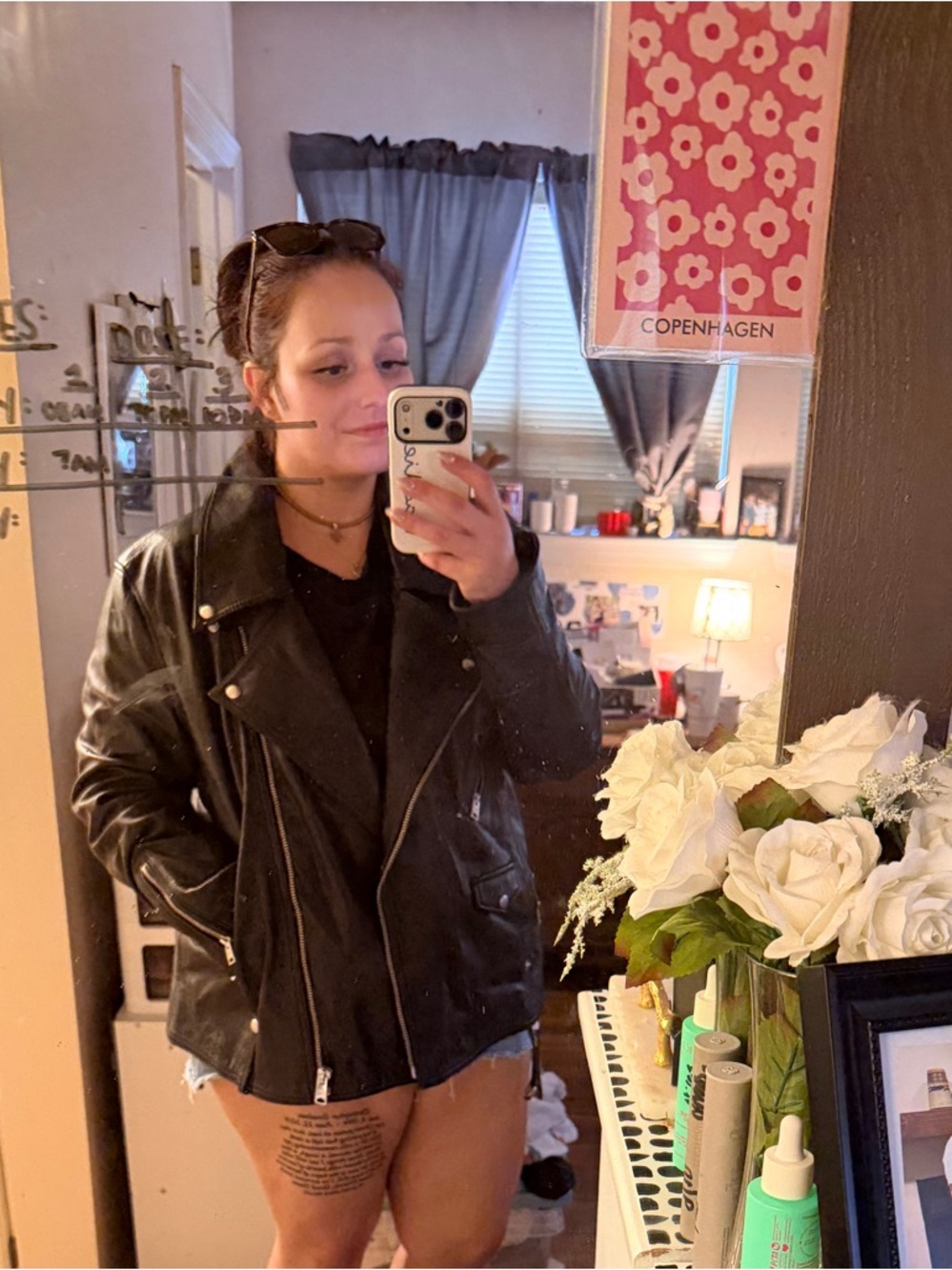 Genuine Leather Oversized Moto Jacket - Picture 6 of 10